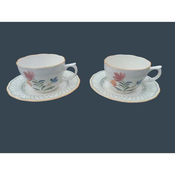 2 Hampton Provincial Designs Cups & Saucers By Nikko - Picture 1 of 5